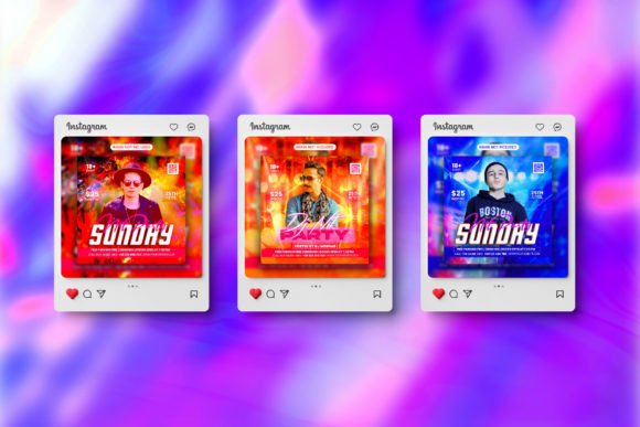 Dj Night Club Party Flyer Square Banner