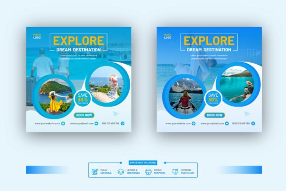 Holiday Travel Social Media Post Design for Any Business